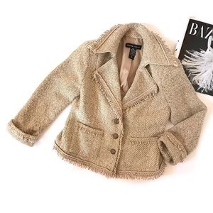 New York & Company Gold Tweed Jacket